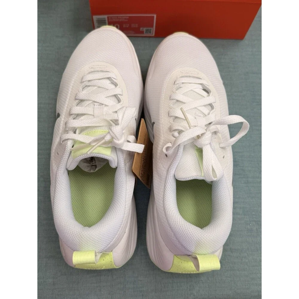 NIB Nike Promina Shoes Womens 10 White Metallic Silver Volt Neon FV6343-108